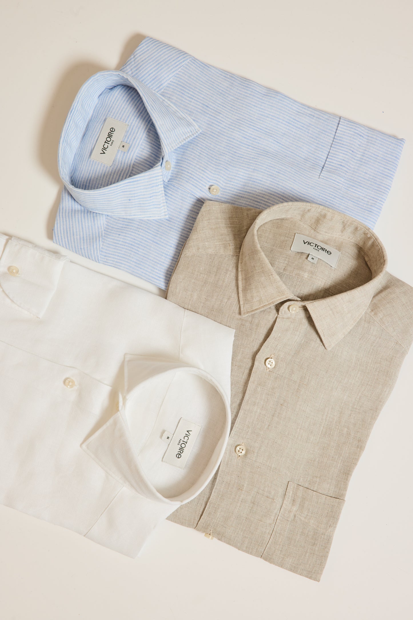 LINEN SEMI SLIM SHIRT WHITE
