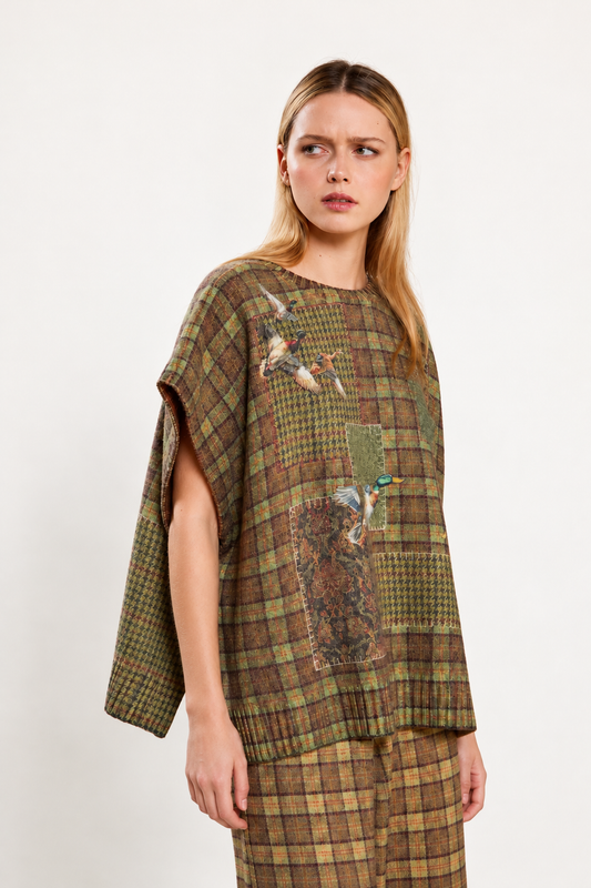WOOL DUCK PONCHO KHAKI