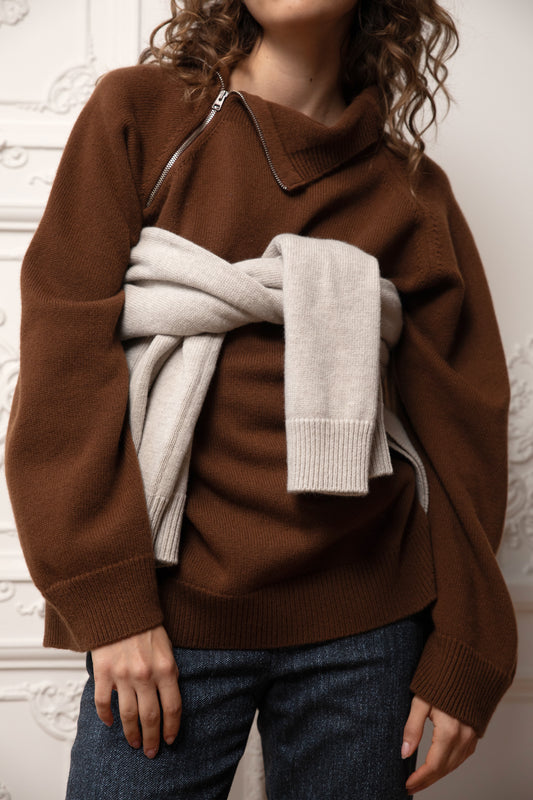 CAMIONNEUR EN LAINE NOISETTE