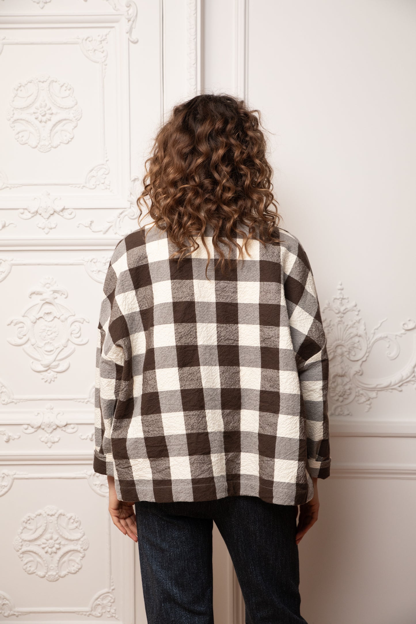 MAXI VICHY JACKET COCOA