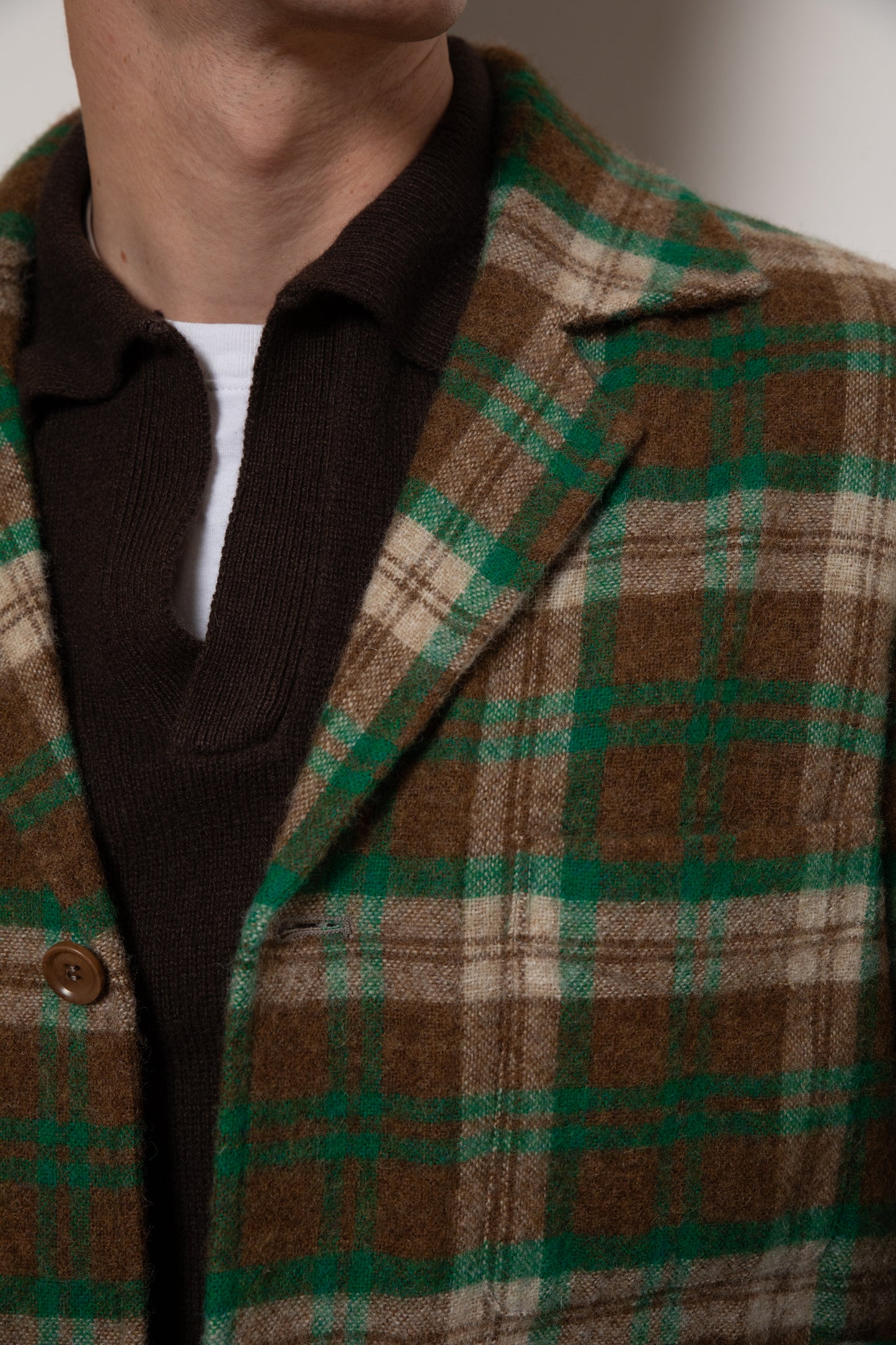 WOOL JACKET GREEN TARTAN