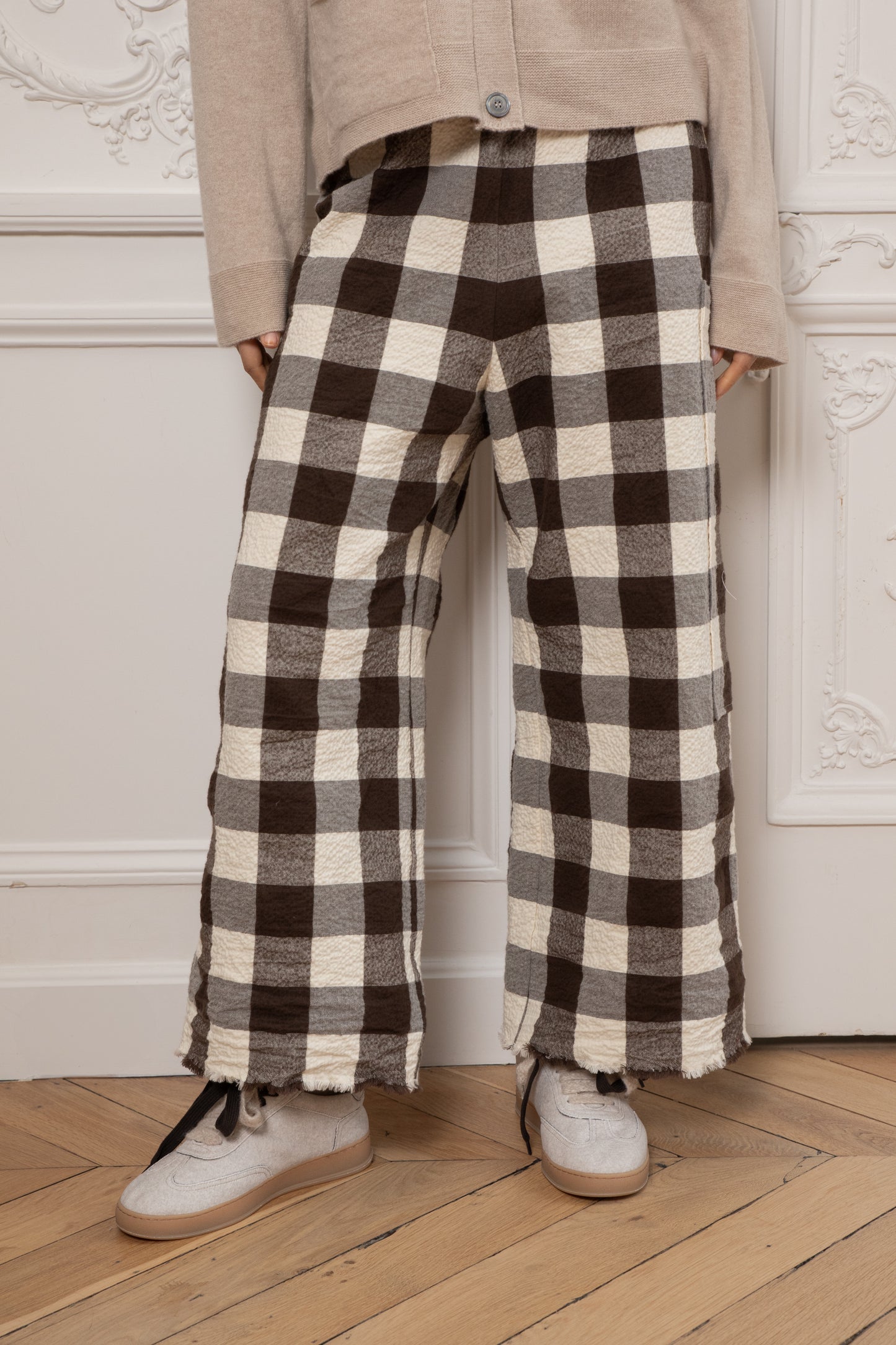 MAXI VICHY PANTS COCOA