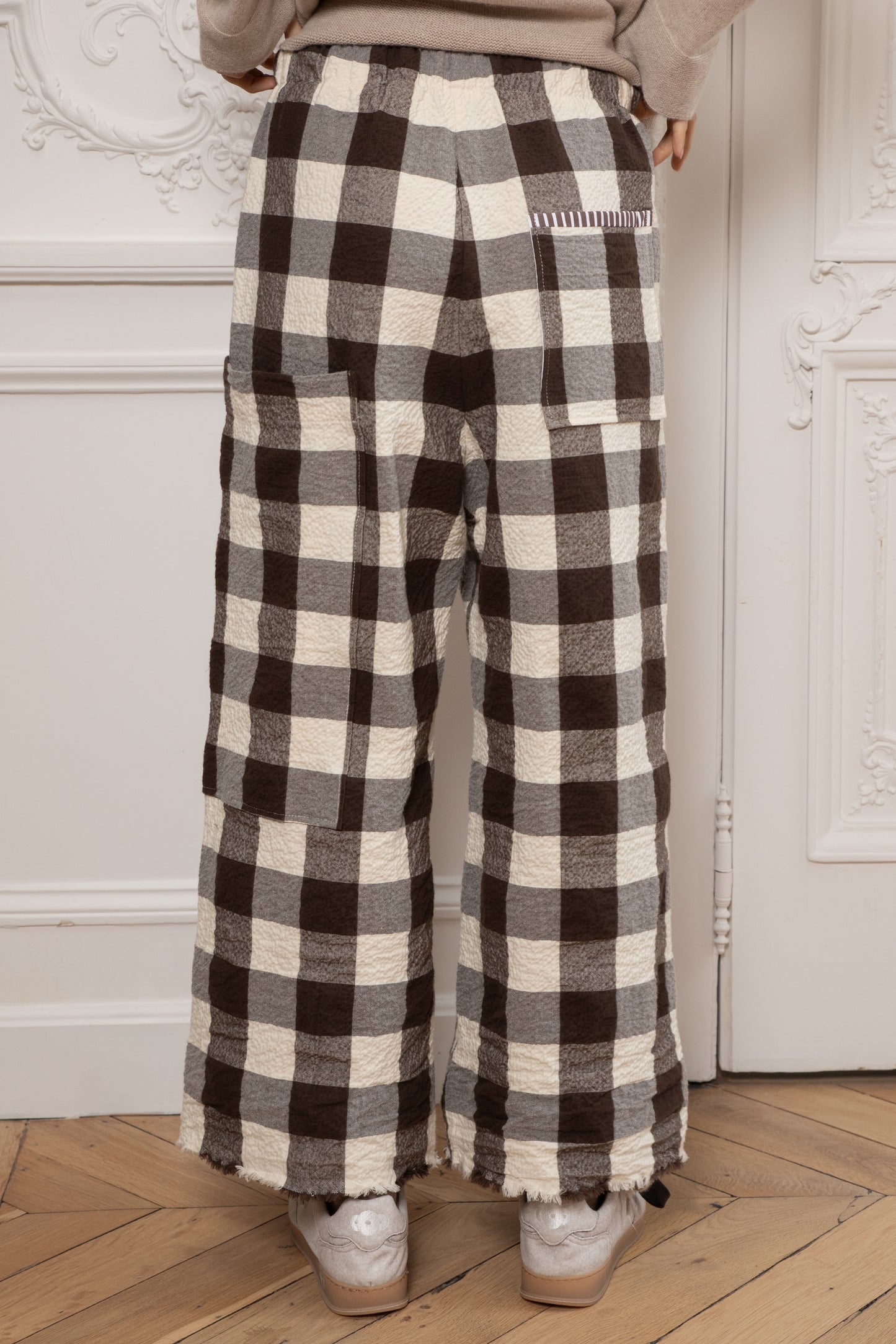 MAXI VICHY PANTS COCOA