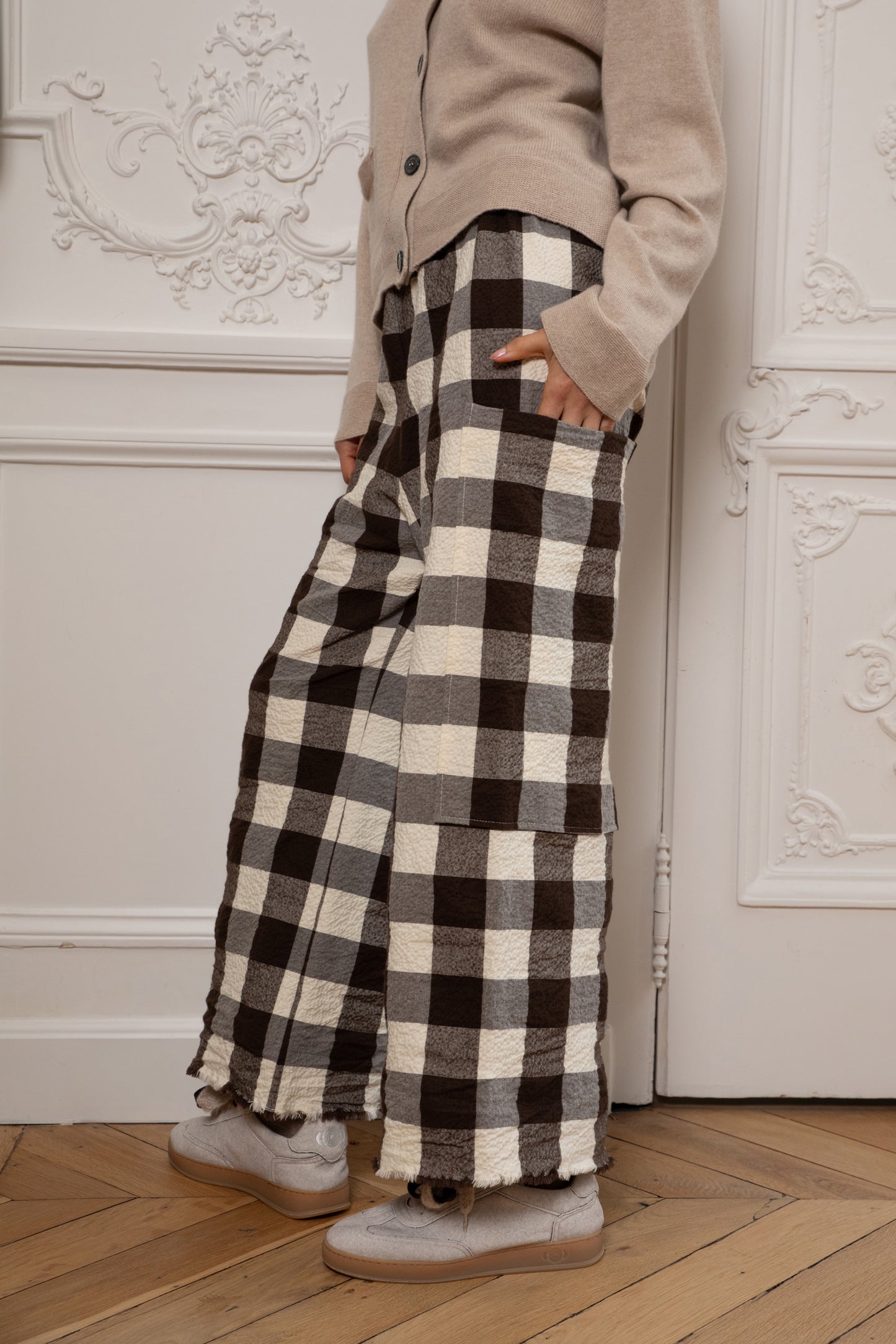 MAXI VICHY PANTS COCOA