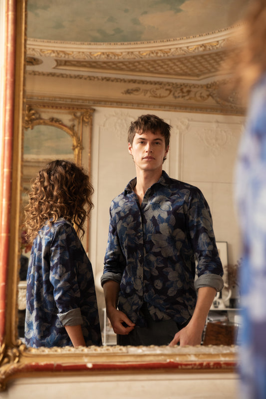 CHEMISE AJUSTÉE PILOU FLEURS