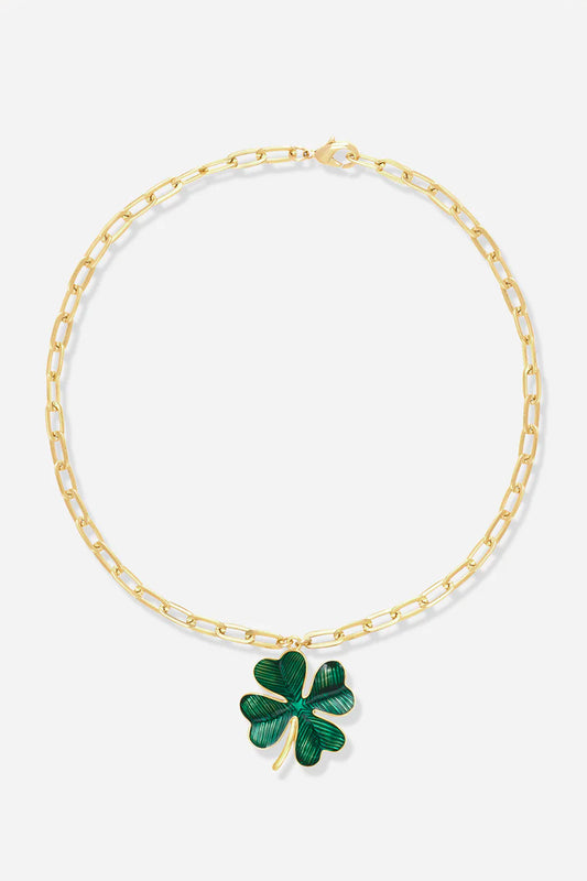 COLLIER TREFLE VERT