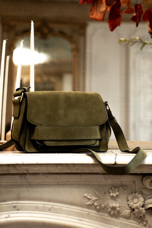 SAC À RABAT EN DAIM KAKI