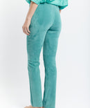 LEATHER STRETCH PANTS LAGOON