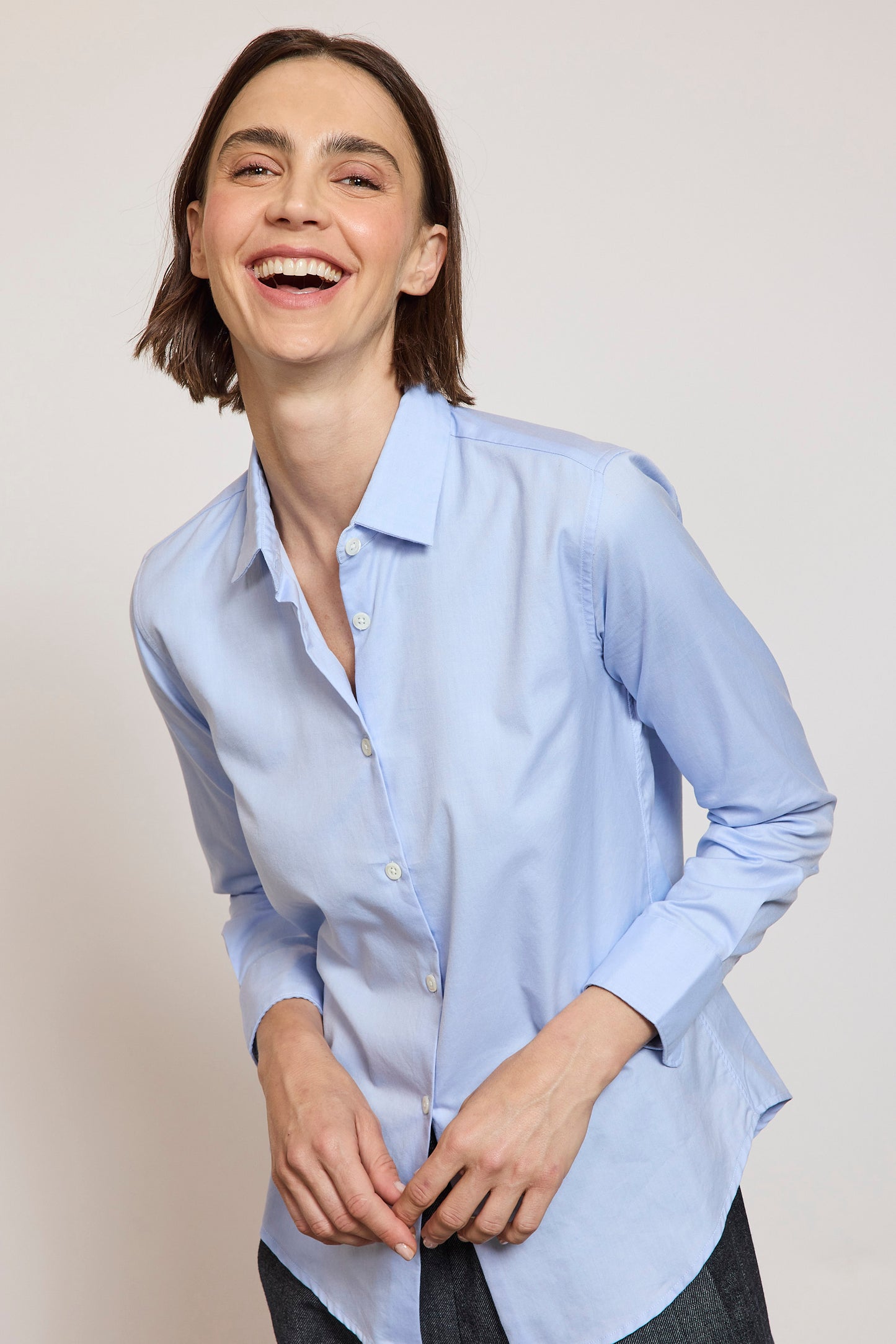 CHEMISE CAPRI SATIN STRETCH CIEL