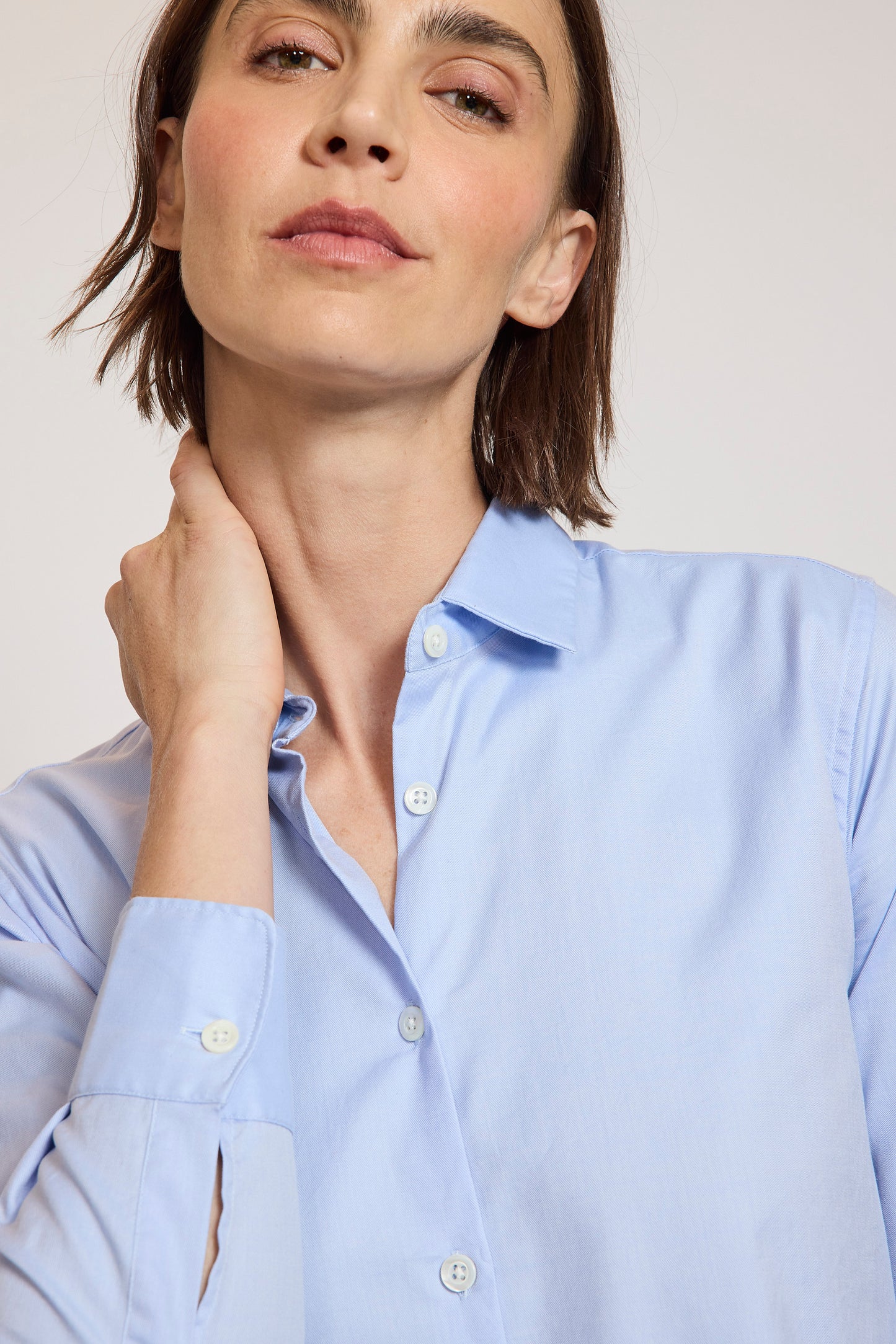 CHEMISE CAPRI SATIN STRETCH CIEL