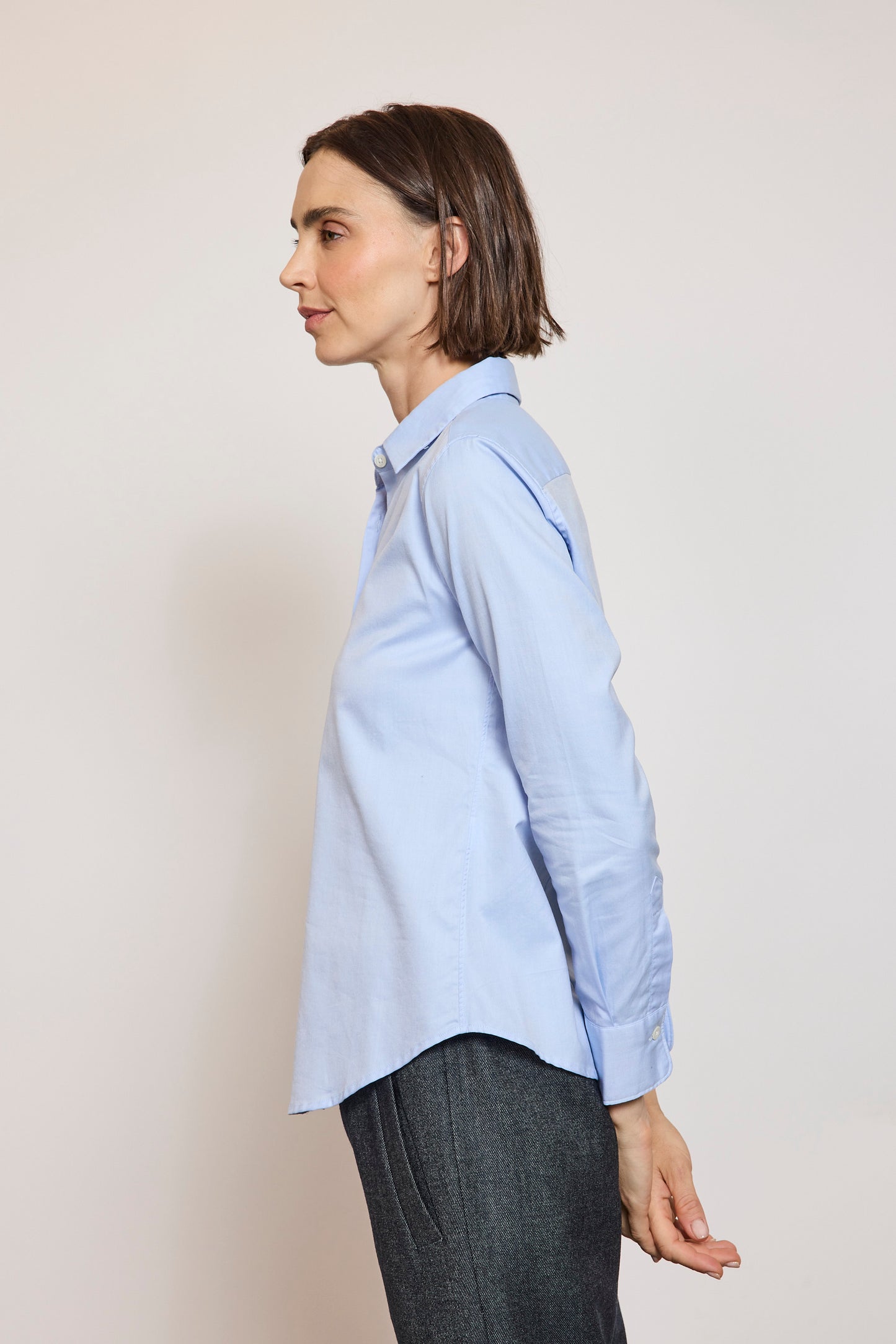 CHEMISE CAPRI SATIN STRETCH CIEL