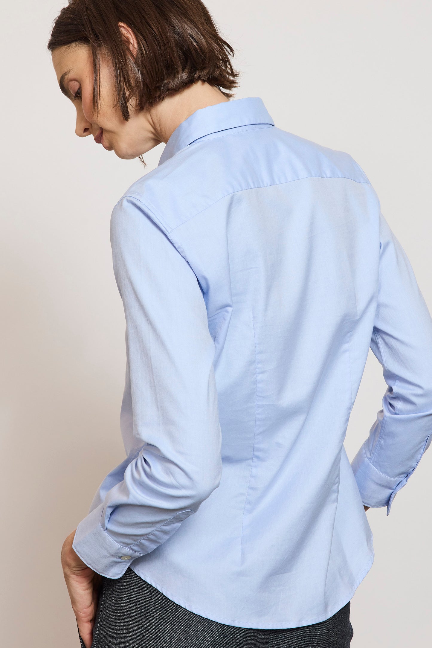 CHEMISE CAPRI SATIN STRETCH CIEL