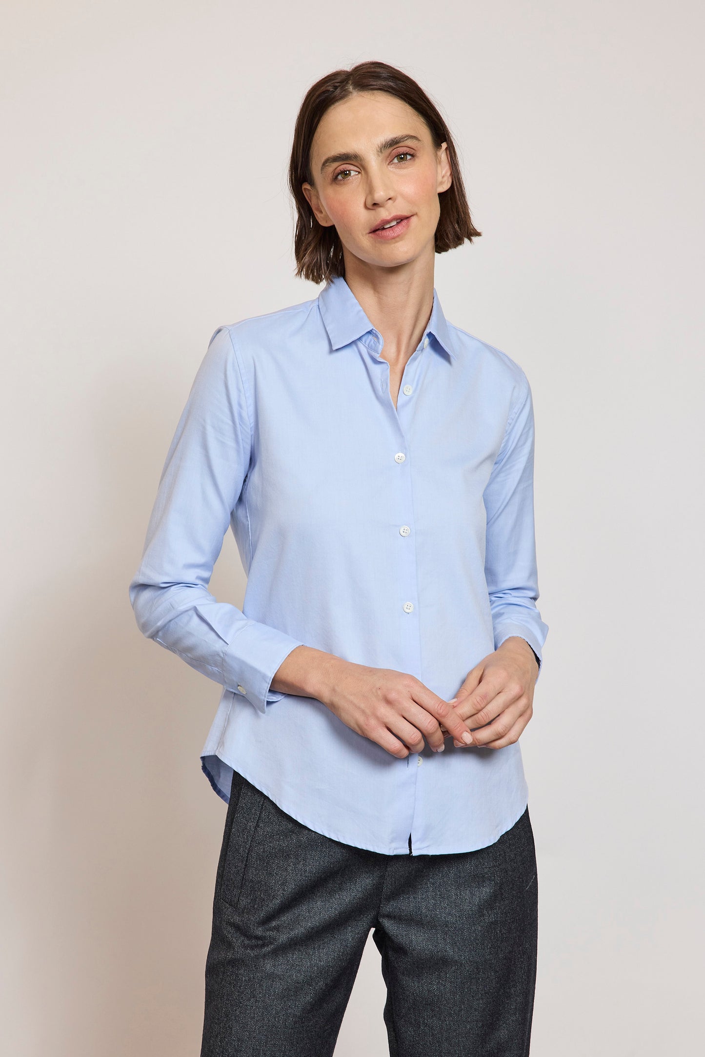 CHEMISE CAPRI SATIN STRETCH CIEL