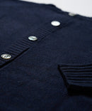 BUTTON-BACK CASHMERE SWEATER NAVY