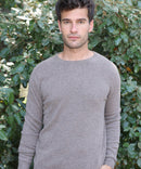 PULL COL ROND CACHEMIRE taupe
