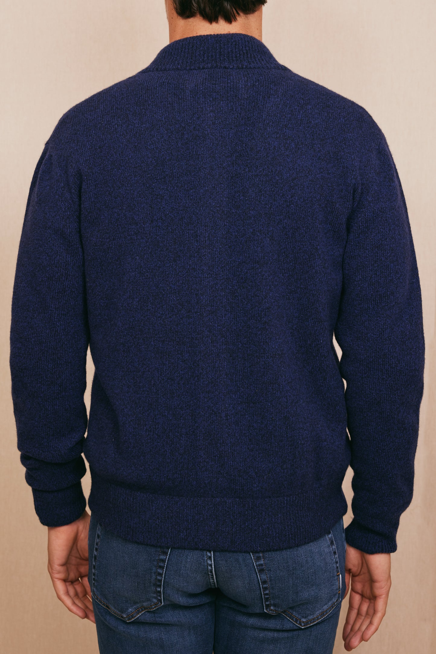 WOOL AND CASHMERE CARDIGAN NAVY