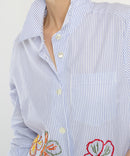 EMBROIDERED STRIPED SHIRT BLUE