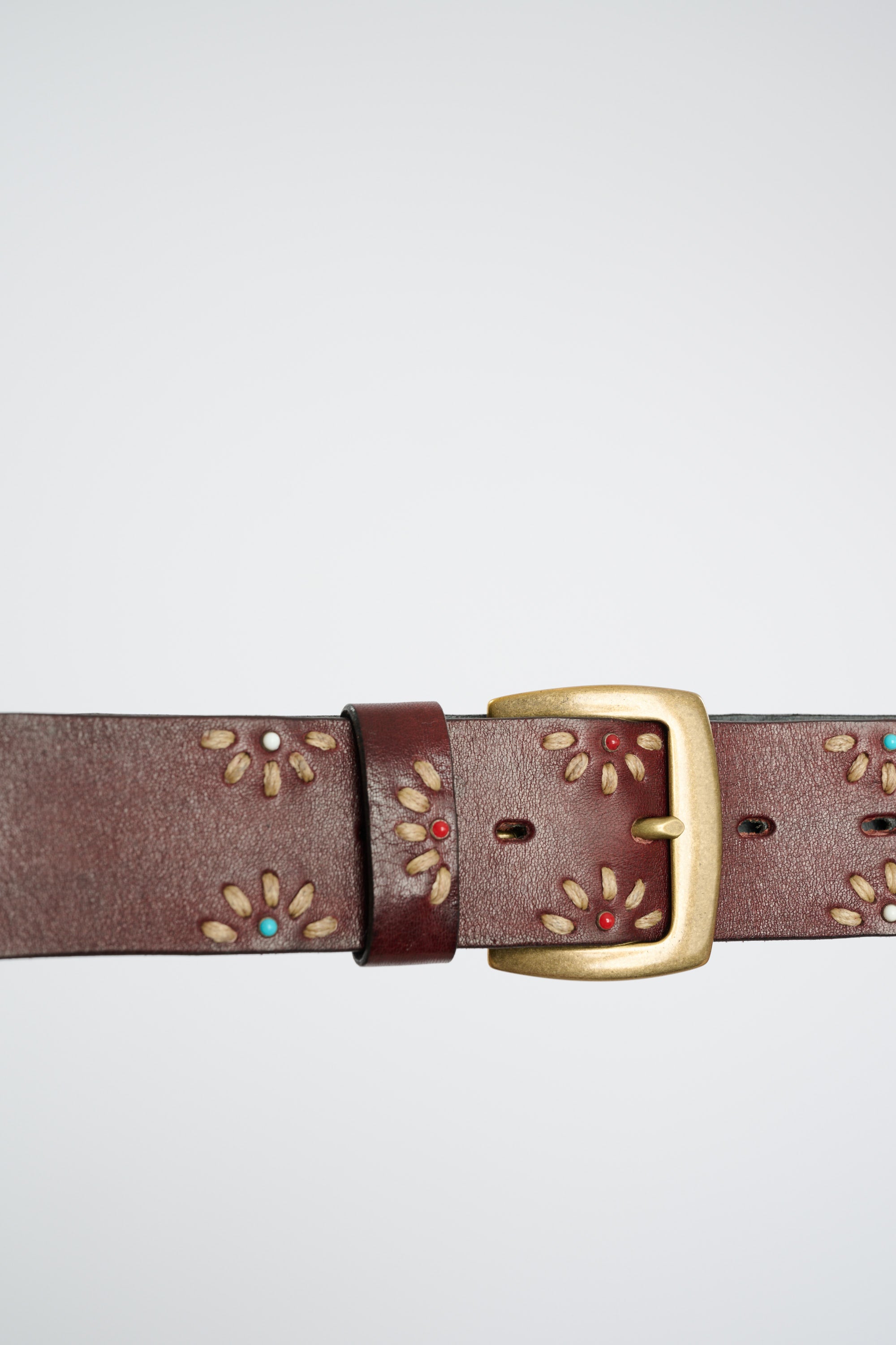 CEINTURE BRODEE FLEURS CHOCO Victoire Paris