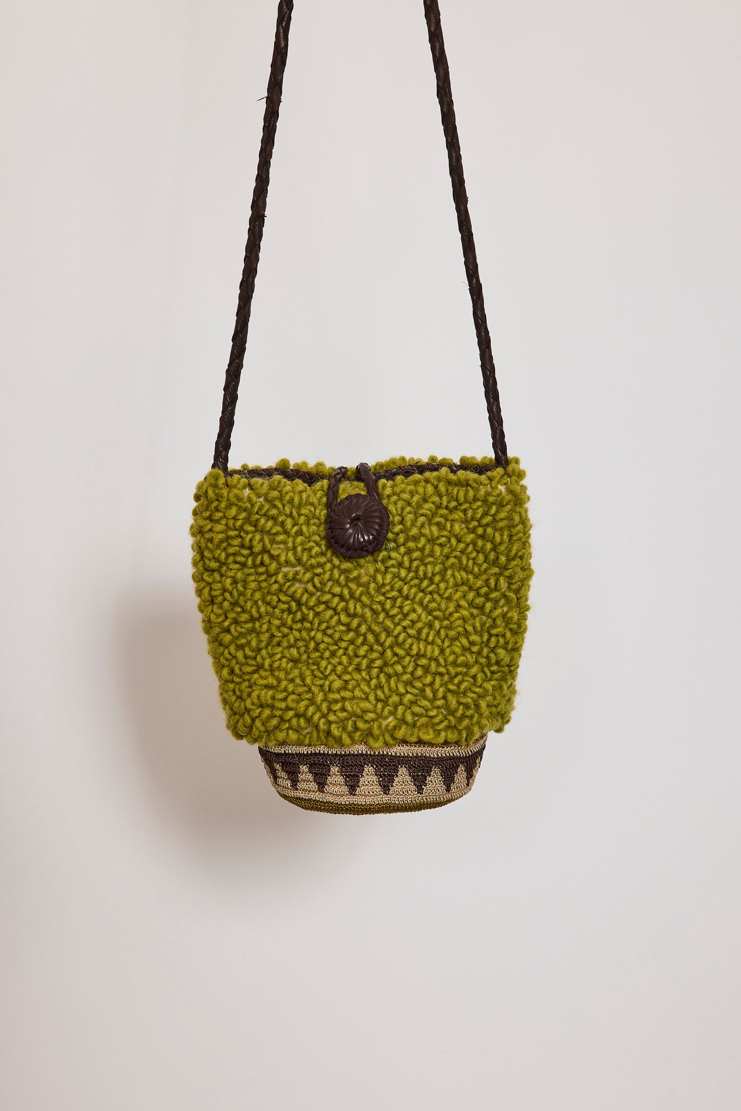 STRIPED BUCKET BAG GREEN