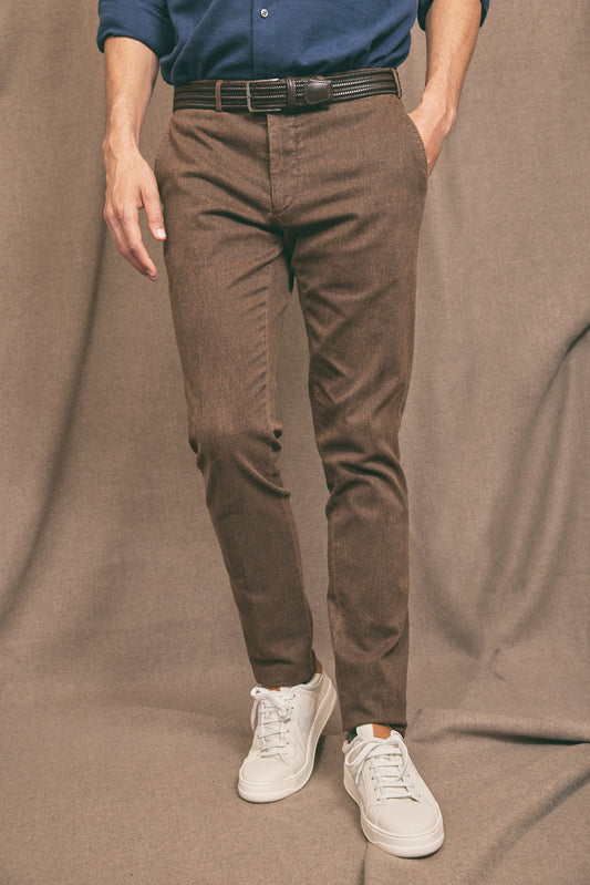 SMOOTH CORD TROUSERS CAMEL