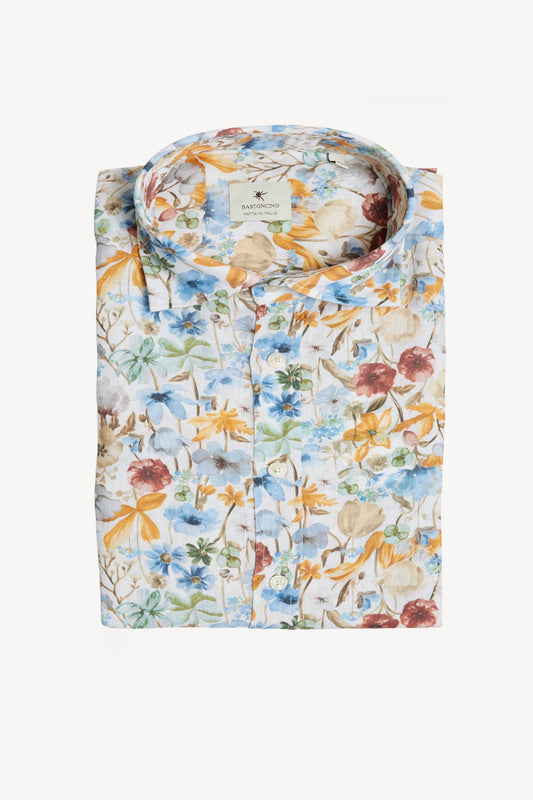 CHEMISE EN LIN MULTICOLORE