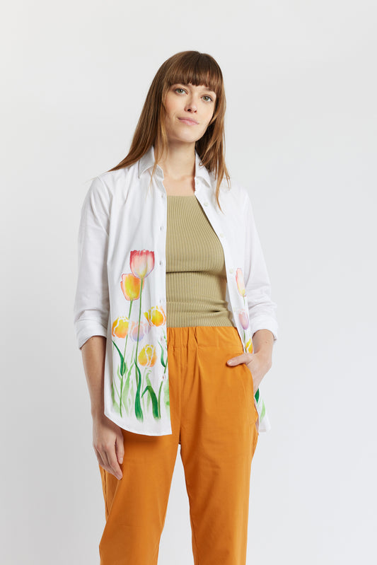 PAINTED TULIP FITTED SHIRT YELLOW