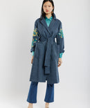 COAT WITH EMBROIDERED FLOWERS DENIM