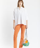 LEATHER STRETCH PANTS CORAL