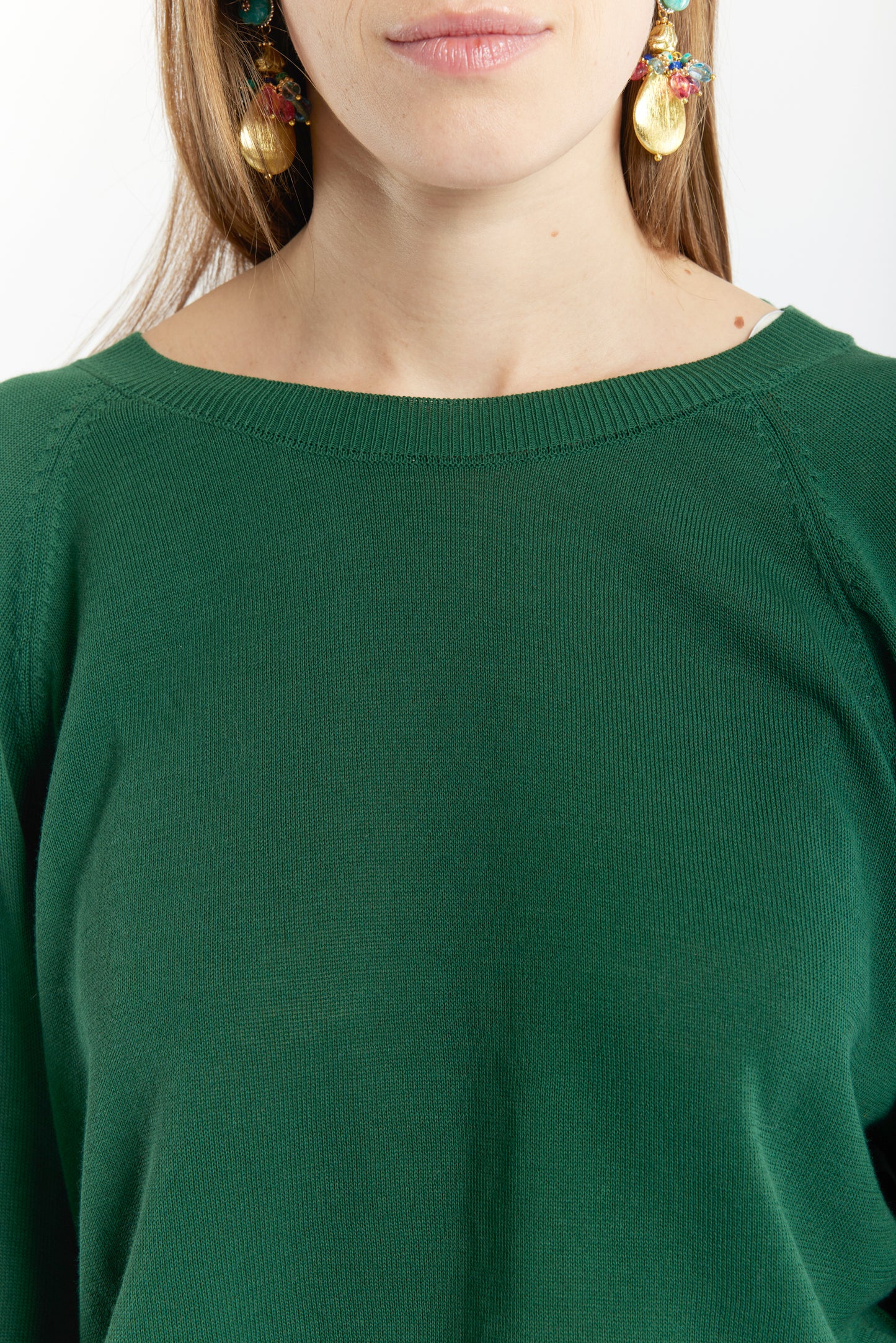 FRONT-BEHIND SWEATER GREEN