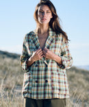 DOUBLE-BREASTED LINEN JACKET CHECKS