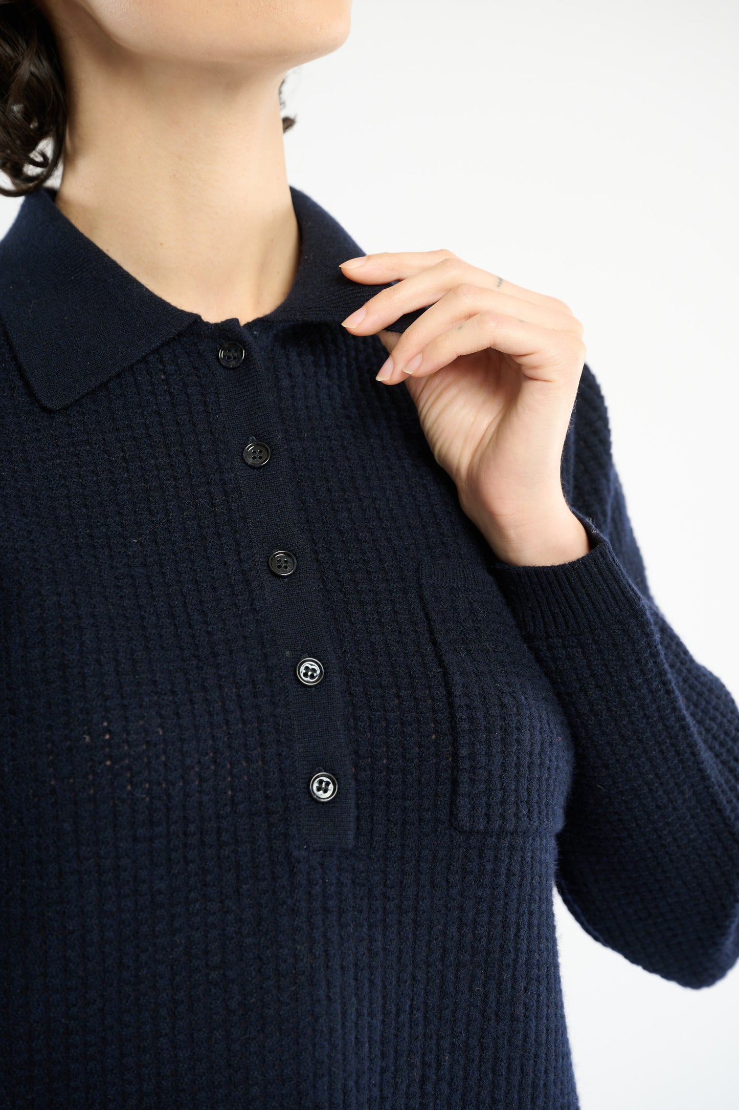 KNITTED POLO NAVY