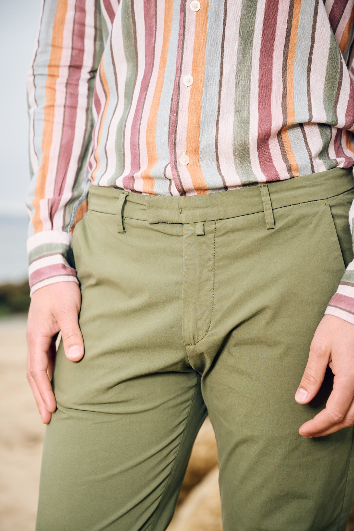 PANTALON POPELINE KAKI