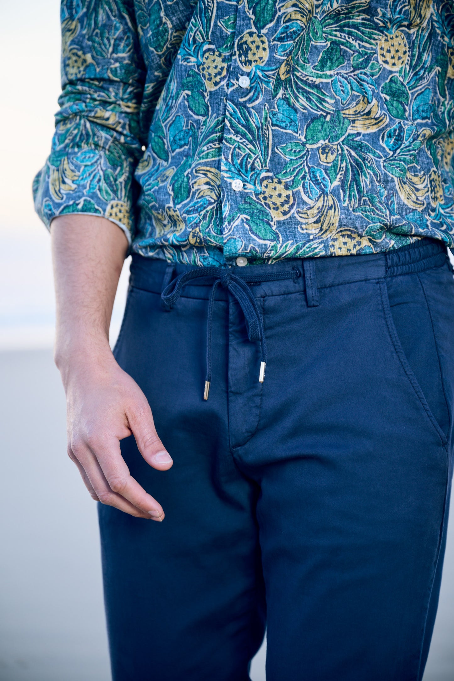 PANTALON EN JERSEY MARINE