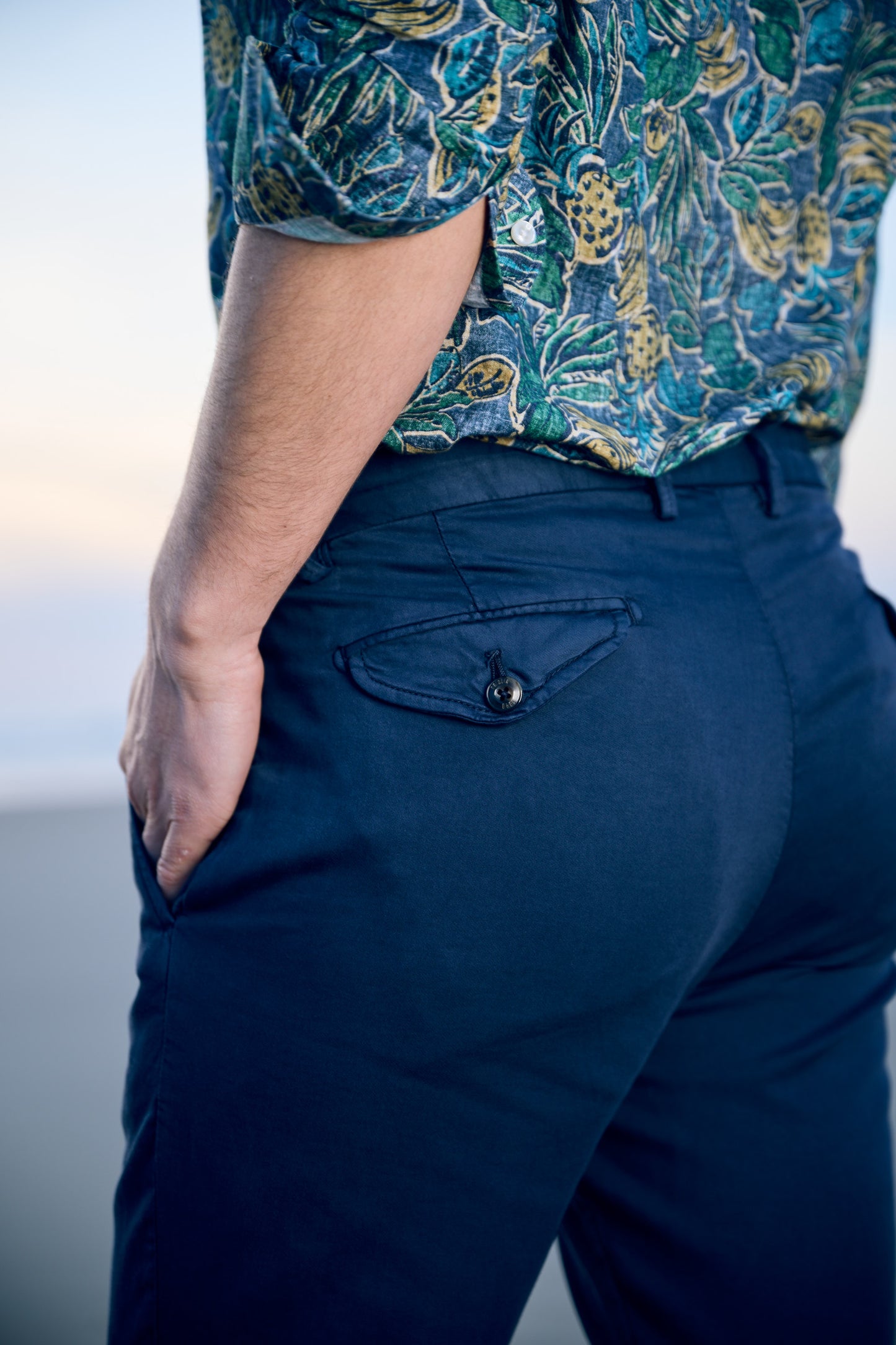 PANTALON EN JERSEY MARINE