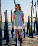 PATCHED STRIPED SHIRT MULTICOLOURED