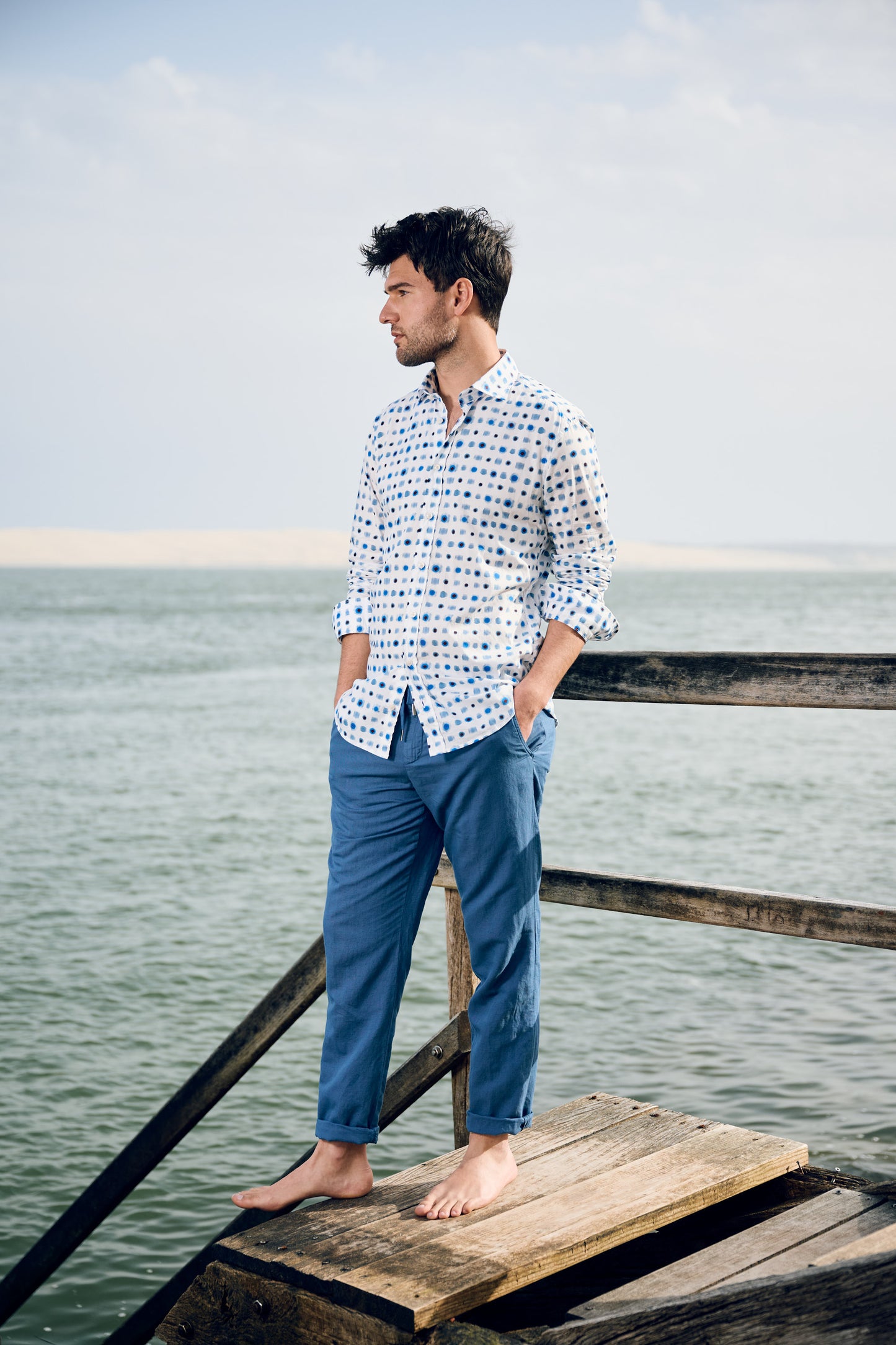 CHEMISE IMPRIMÉ TIE DYE BLEU