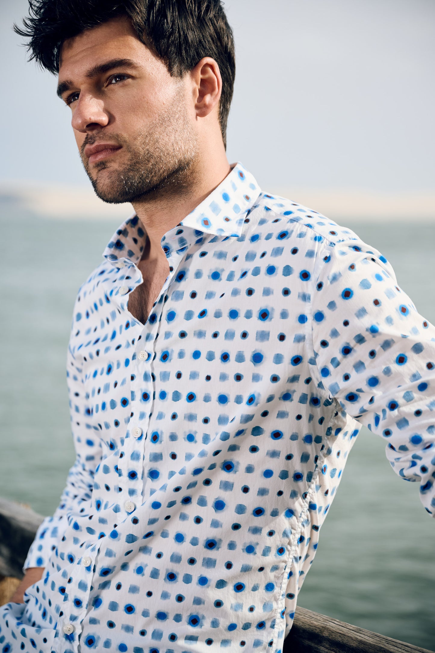 CHEMISE IMPRIMÉ TIE DYE BLEU