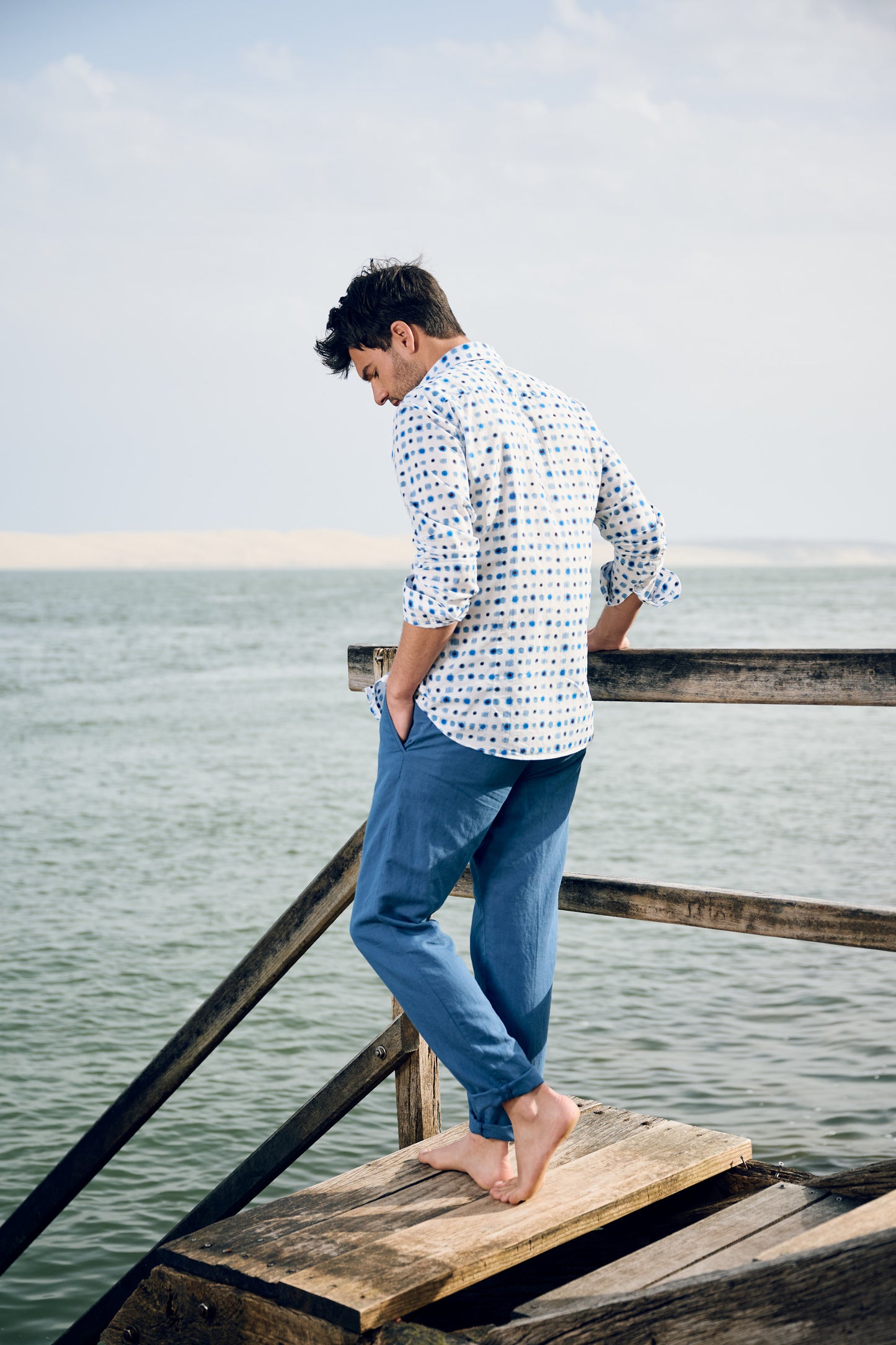 CHEMISE IMPRIMÉ TIE DYE BLEU