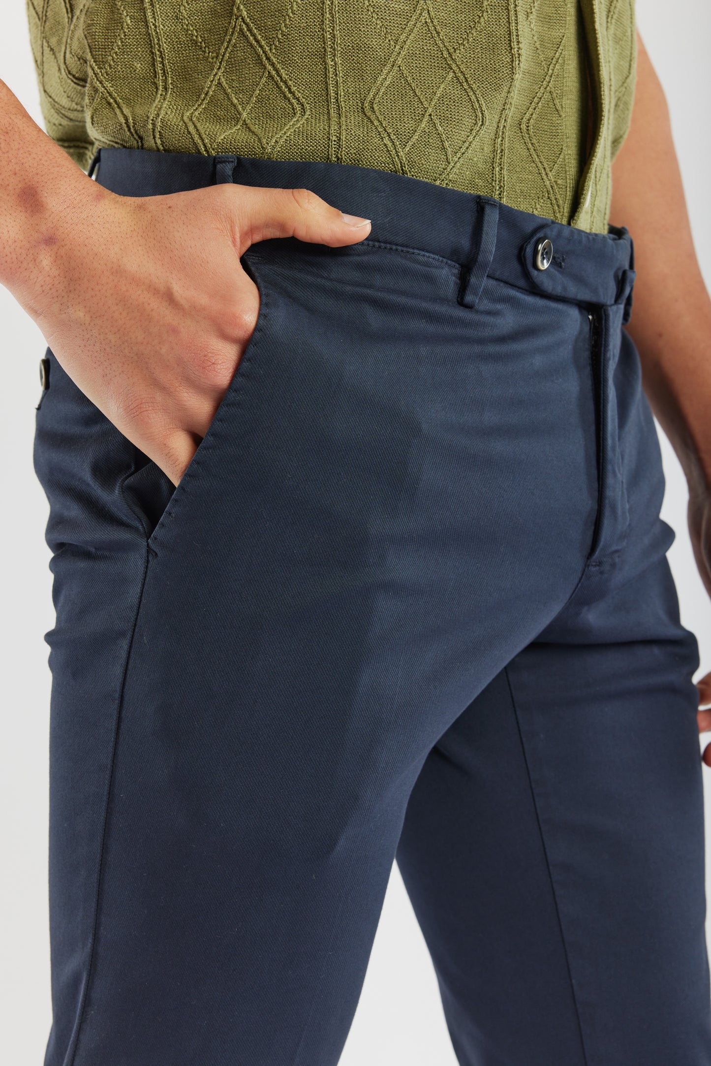 SUPER SLIM FIT LYOCELL MARINE