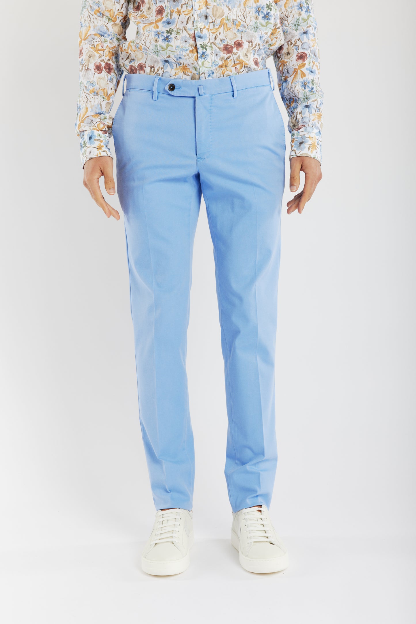 SUPER SLIM FIT EN PIQUÉ BLEUET