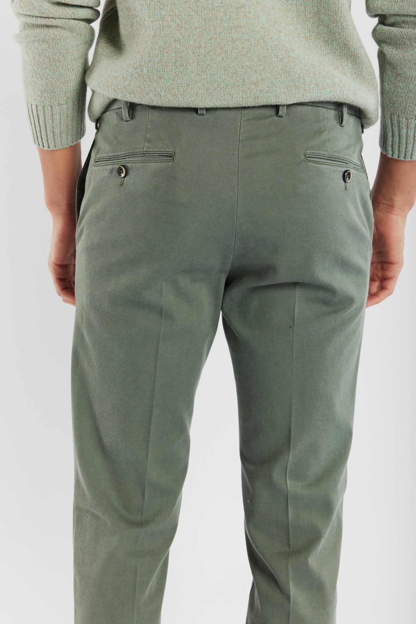 SUPER SLIM FIT EN PIQUÉ VERT DE GRIS