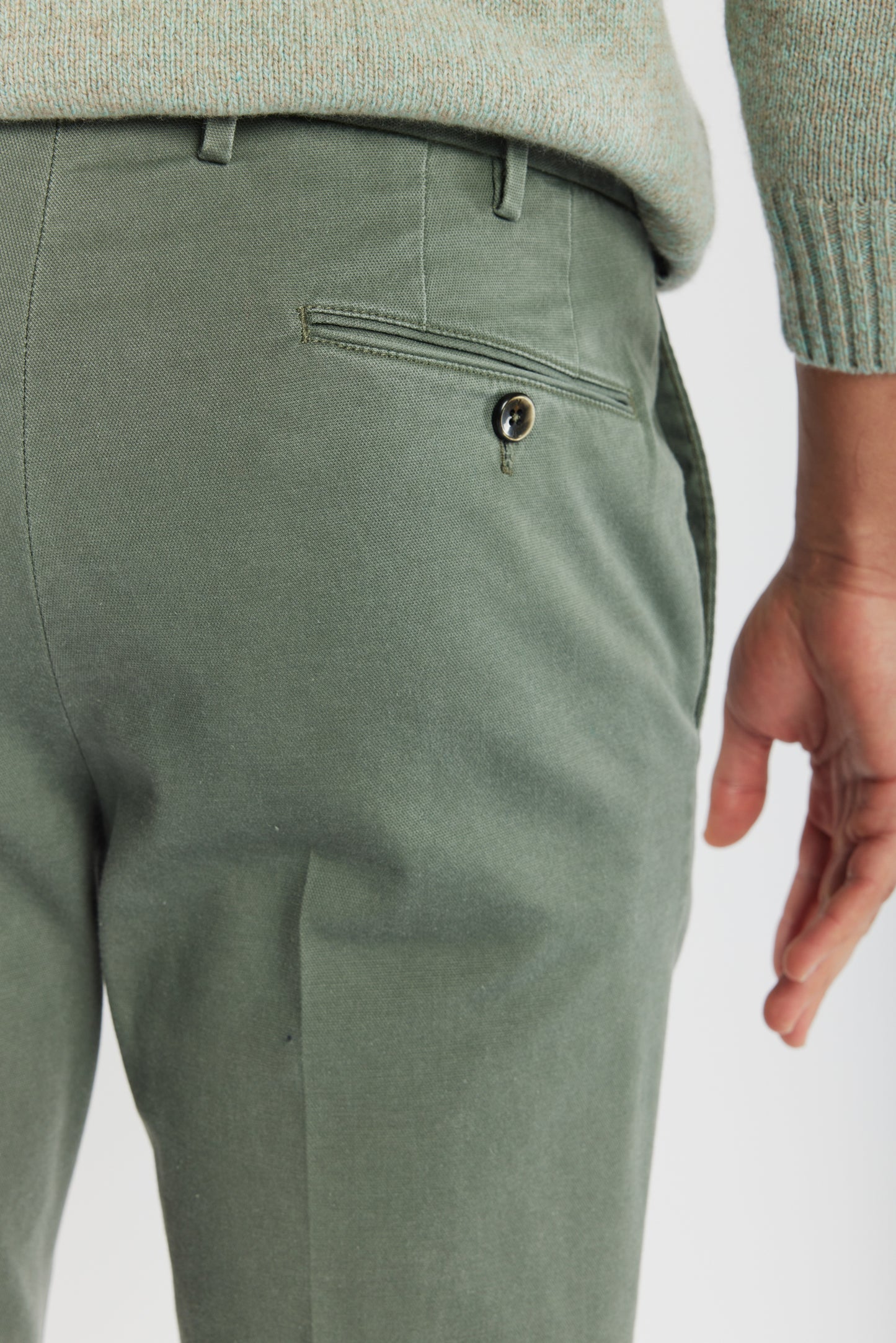 SUPER SLIM FIT EN PIQUÉ VERT DE GRIS