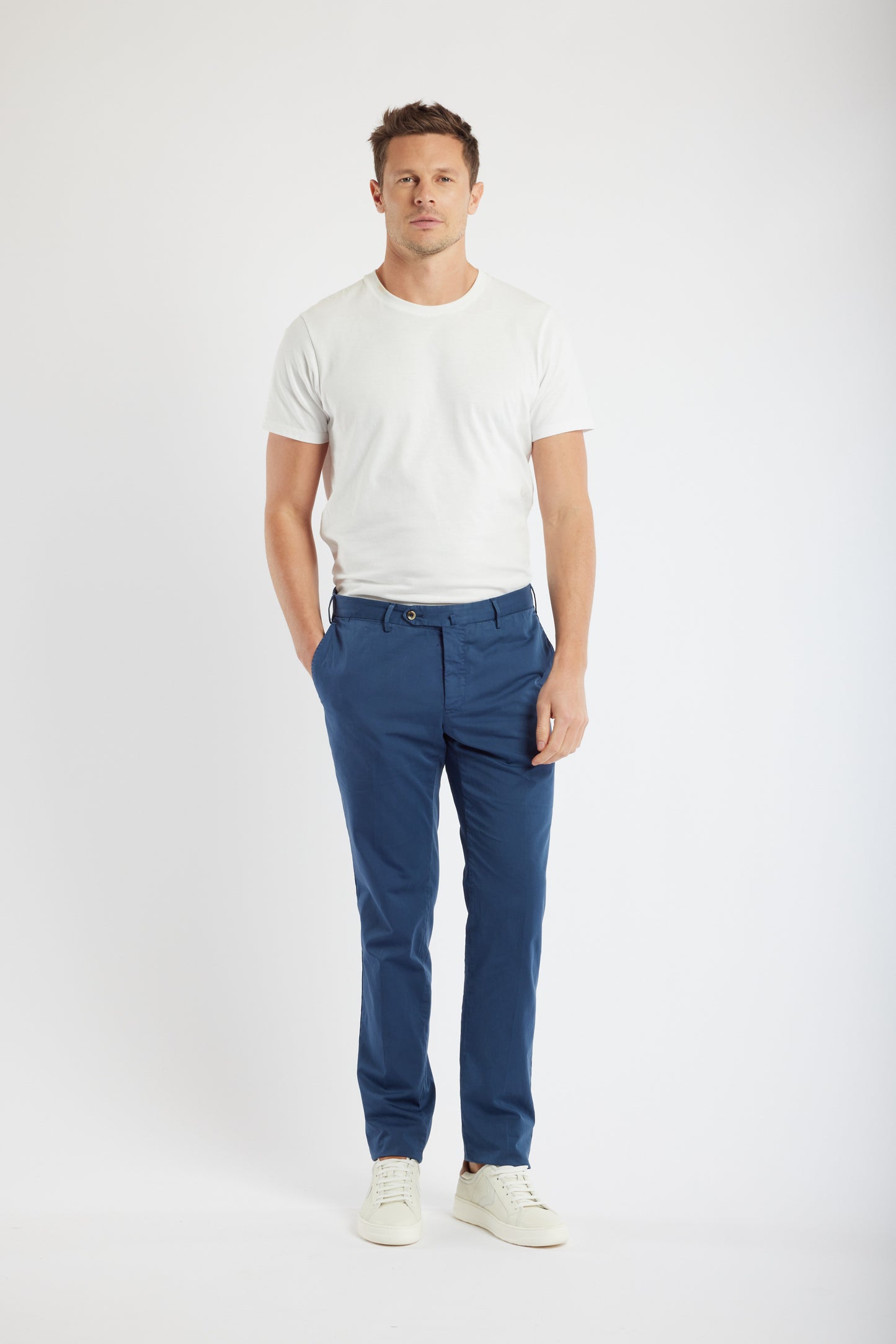 SUPER SLIM FIT COTON SOIE INDIGO