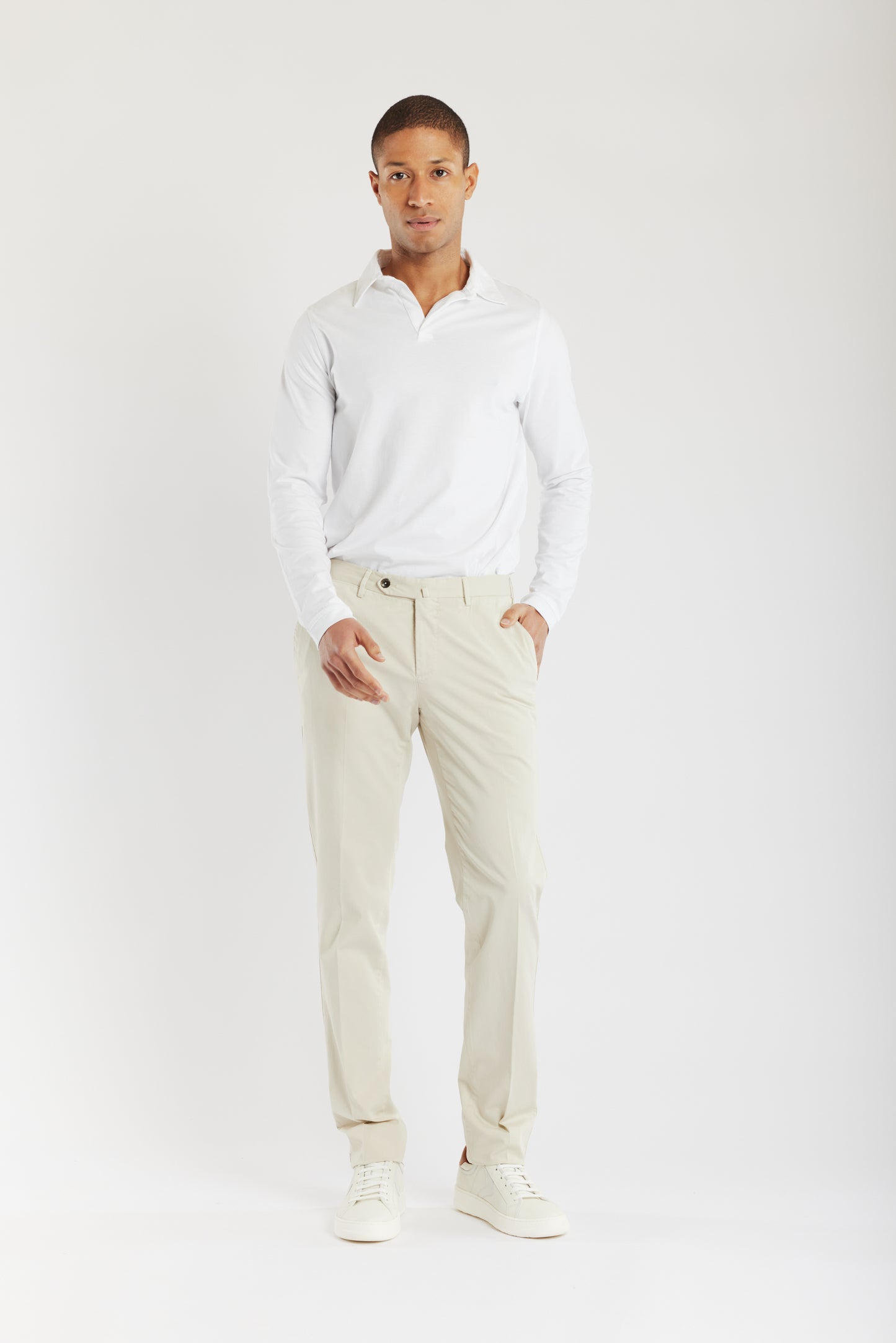 SUPER SLIM FIT COTON SOIE BEIGE CLAIR