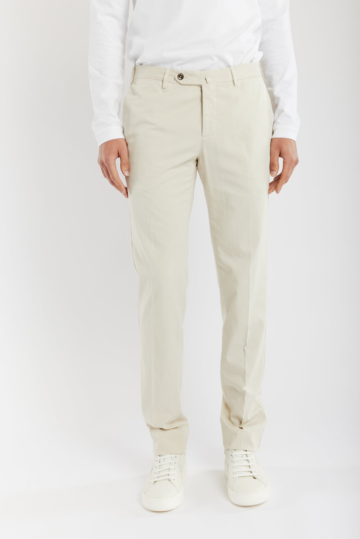 SUPER SLIM FIT COTON SOIE BEIGE CLAIR