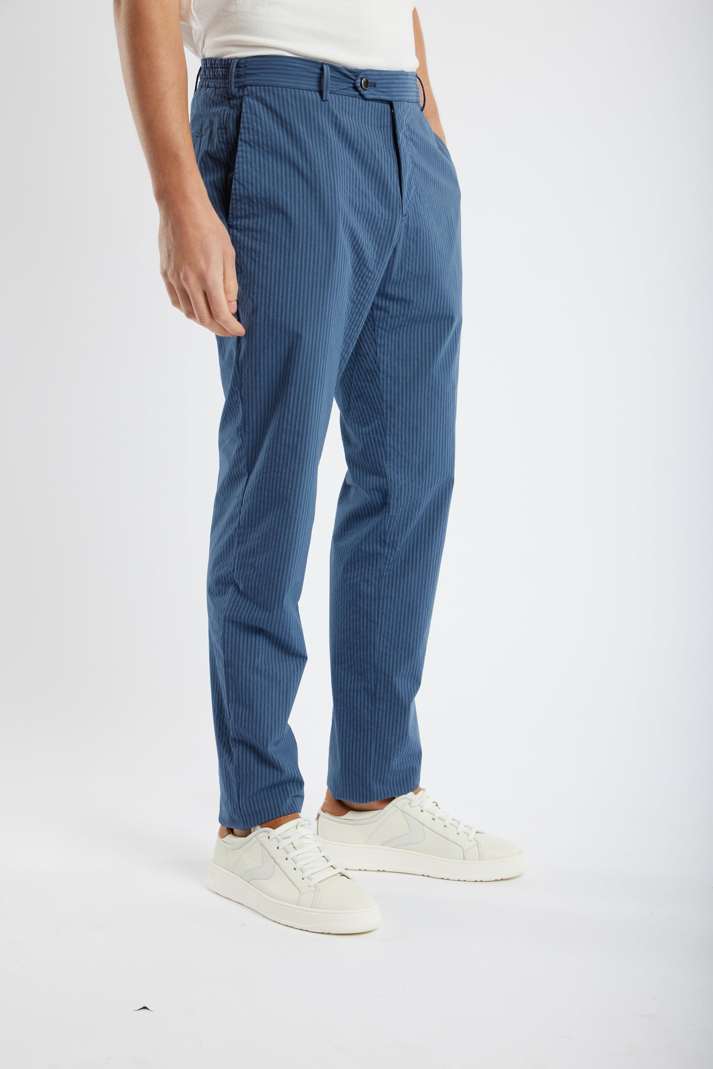 PANTALON SLIM FIT SEERSUCKER MARINE