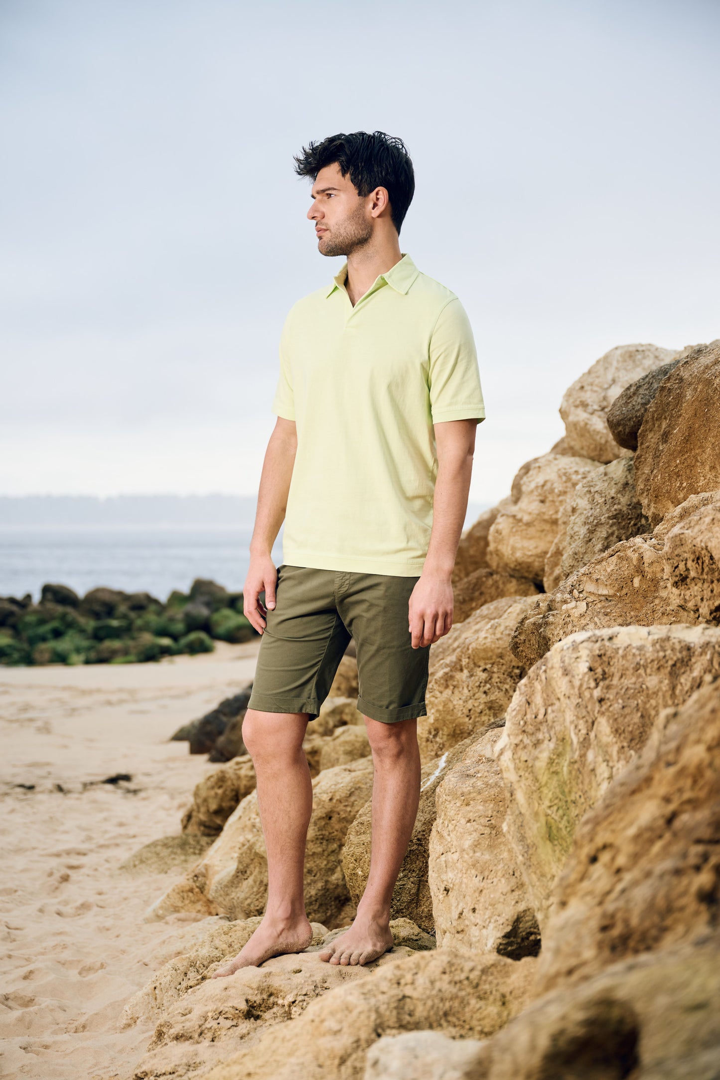 BERMUDA EN POPELINE KAKI