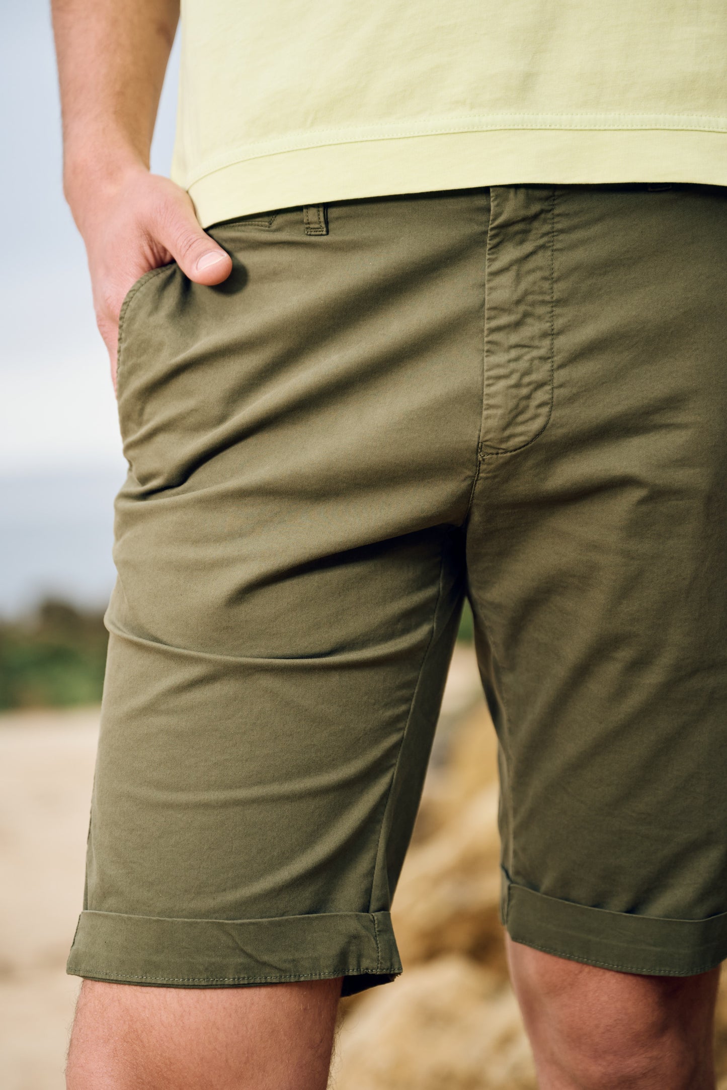 BERMUDA EN POPELINE KAKI