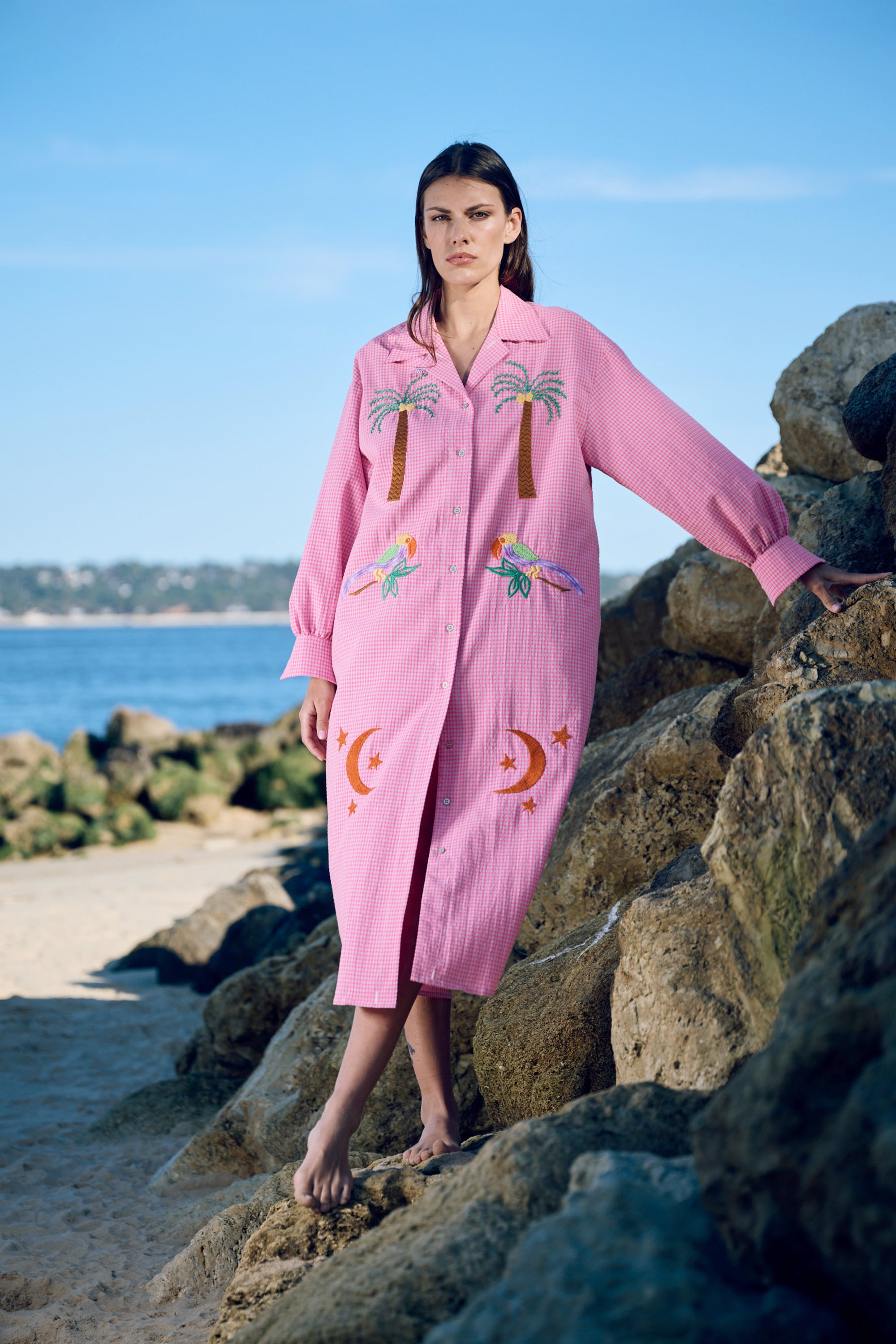 Robe vichy rose femme sales