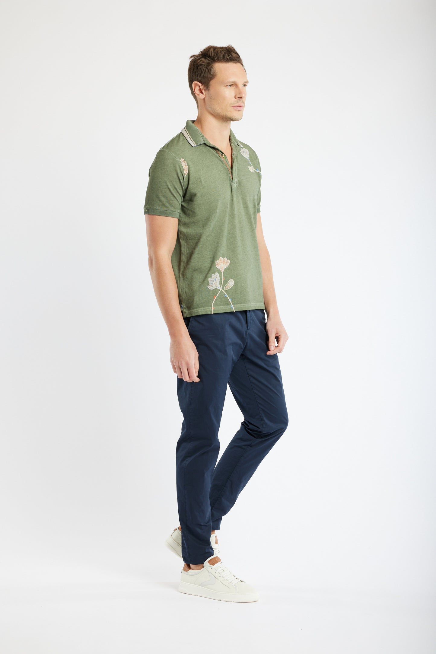 PANTALON RELAX EN POPELINE MARINE
